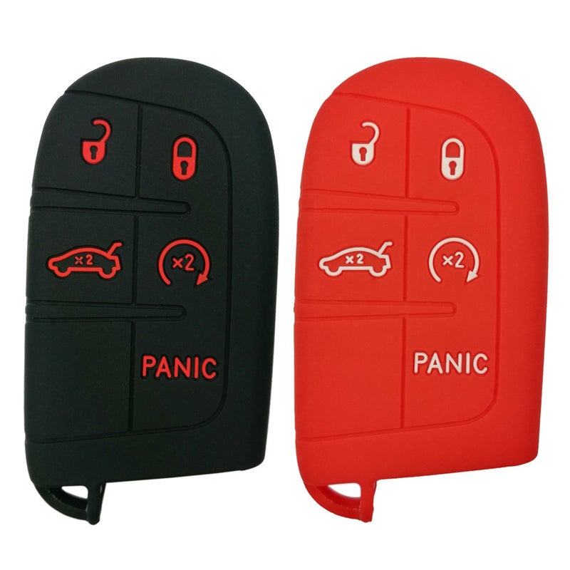 Coolbestda 2Pcs Coolbestda Smart Key Fob Glove Cover Case Protector Keyless Jacket for 2019 2020 2021 2022 2023 2024 Jeep Grand Cherokee Compass Dodge Challenger Charger Dart Durango Journey Chrysler 300 200 - Image 1